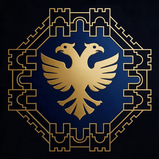 CyberSurhub emblem — golden double-headed eagle